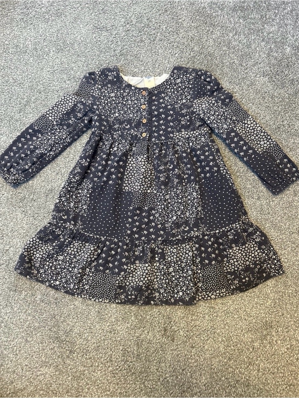 OshKosh B'gosh Navy Floral Patchwork Dress